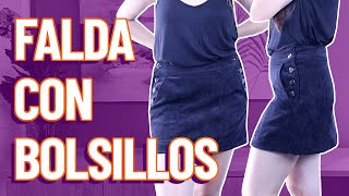 Crea esta Falda Línea A con Bolsillos, ¡Fácil y Práctico! + Molde GRATIS