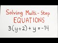 Solving multi  step equations 3y  2  y  14