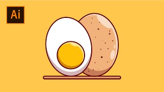 How To Draw an Egg in Illustrator | Egg Flat Vector Design | Adobe Illustrator CC