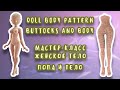 Doll body pattern part 4 buttocks and body/Мастер-класс женское тело часть 4 попа и тело