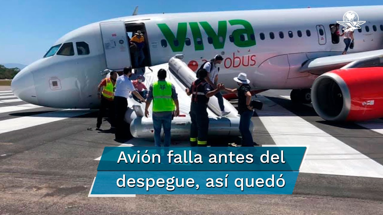Así quedó el avión de Viva Aerobus que reportó una falla en Puerto ...