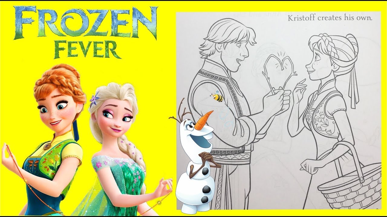 Coloring Pages Frozen Fever Kristoff And Anna For Kids Preschool Youtube