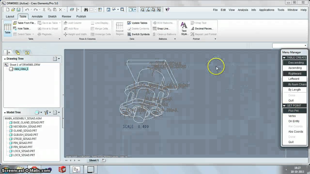 BOM Assembly Pro E 5 0 - YouTube