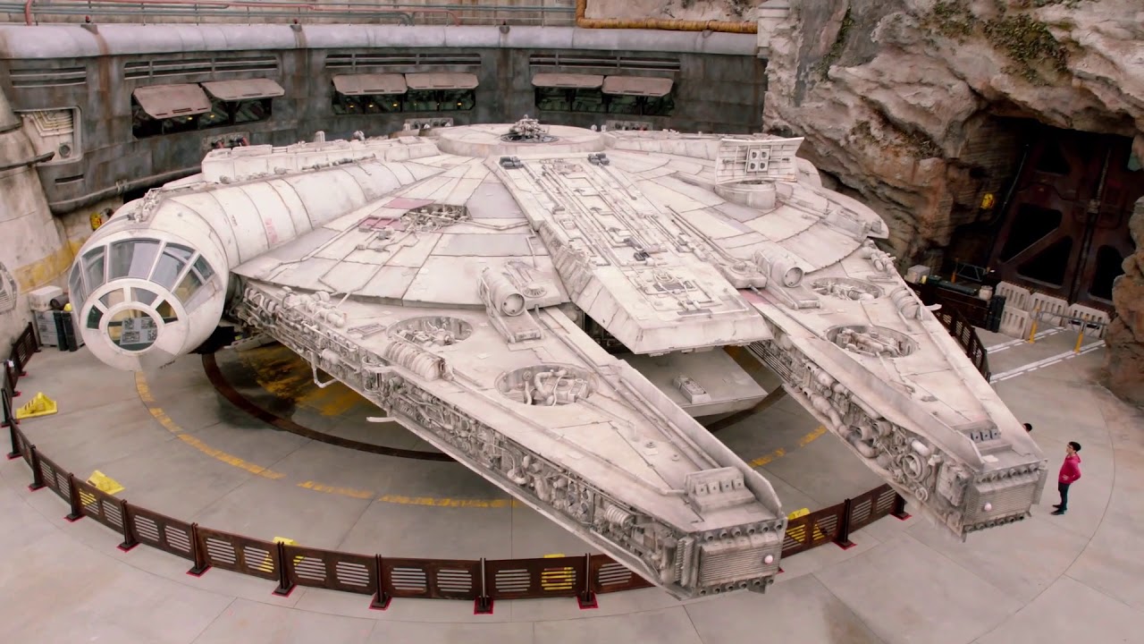 Drone footage of Star Wars: Galaxy's Edge at Disneyland