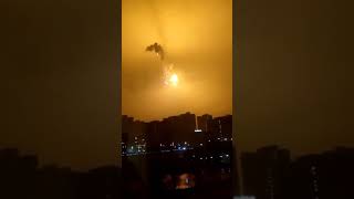 A downed Russian UAV falling apart right above residential buildings in Kiev