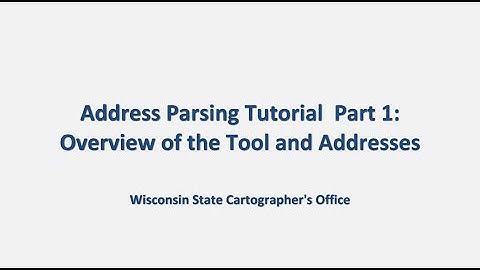 Address Parse Tool-Part1