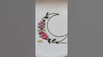 Beautiful Embroidery designs-Satin Stitch Flower Design |Moon Shape #shorts #embroidery #satinstitch