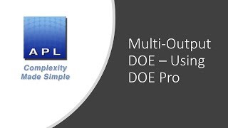 Multi Output DOE - Using DOE pro