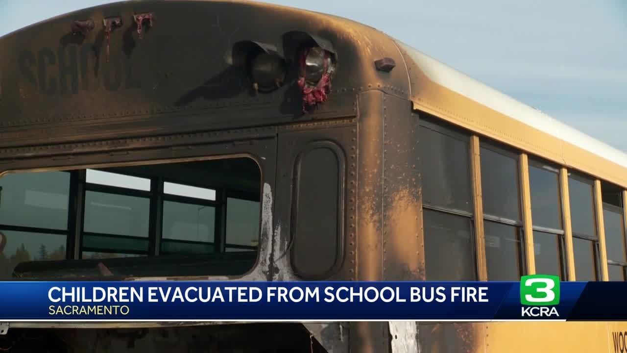 School bus catches fire in Sacramento, occupants safely evacuated - YouTube