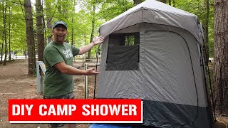 DIY Hot Water Camping Shower Tent! Ozark Trail Instant 2-Room Shower Tent - Camp It Club