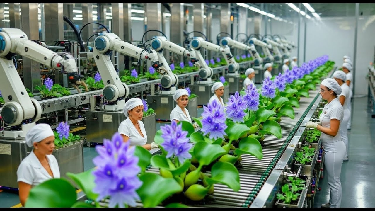 Inside a Modern Water Hyacinth Factory: From Raw Plants to Finished Products (Full Process)