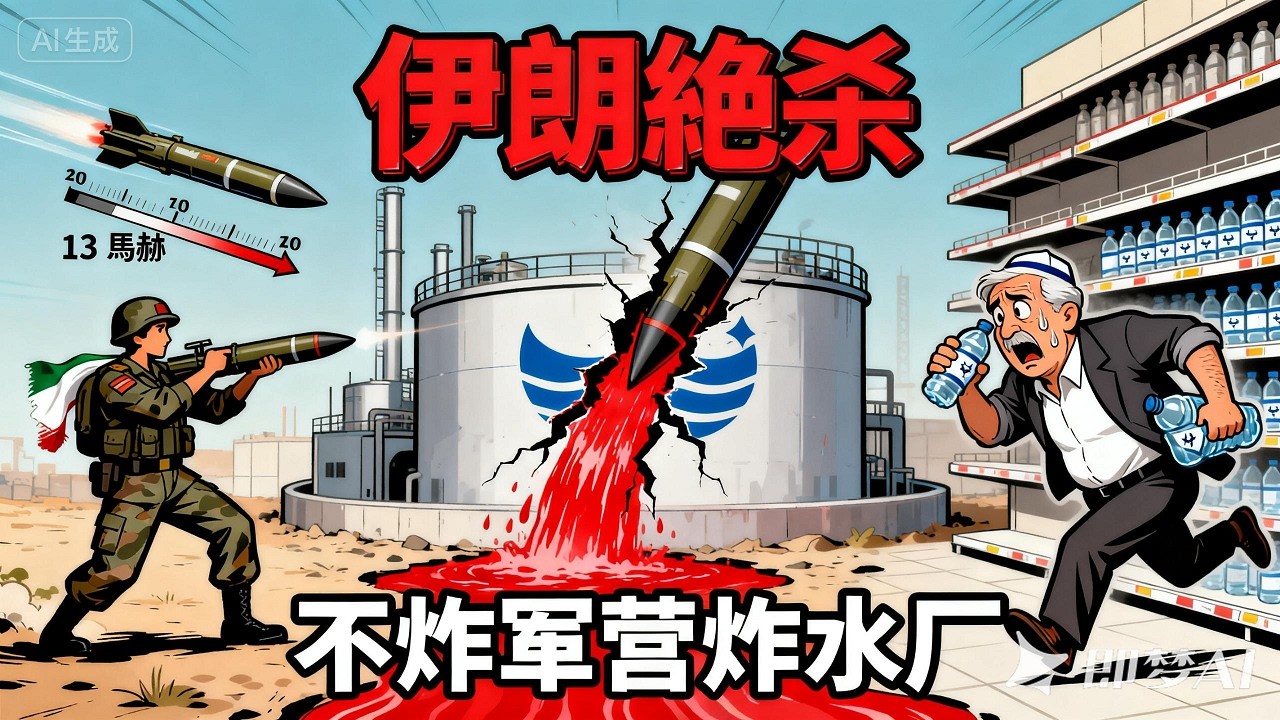 伊朗絕殺！不炸軍營炸水廠 以色列 45% 淡水中斷 千萬人缺水        #伊朗反擊#以色列缺水危機#索雷克海水淡化廠#現代戰爭#非對稱作戰
