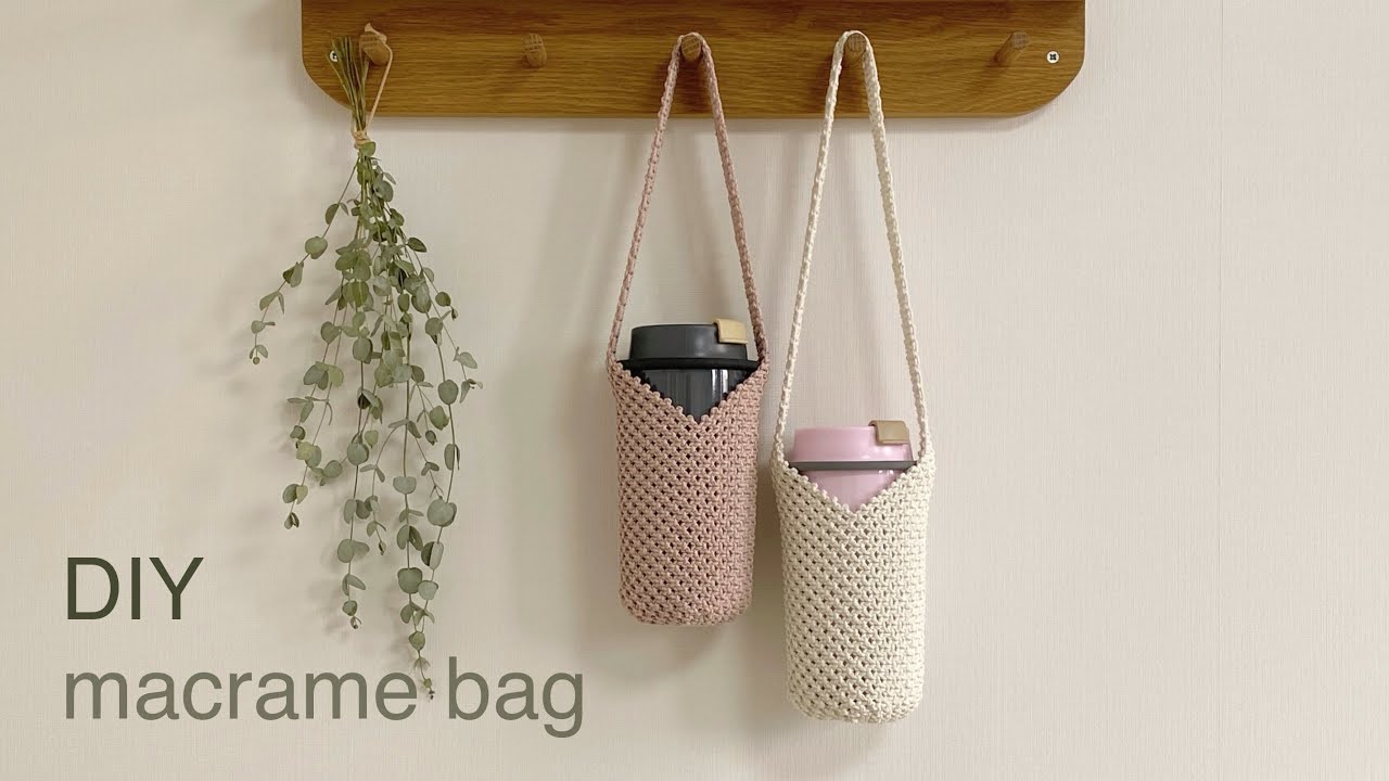 DIY macrame tumbler bag bottle holder eco bag handmade 마크라메 텀블러 백