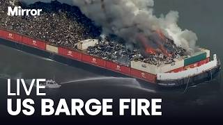 LIVE: FIRE BREAKS OUT on river barge in Delaware as firefighters race to stop flames
