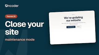 WordPress Maintenance Mode & Coming Soon Page (No Extra Plugin) | Uncoder Tutorial 26