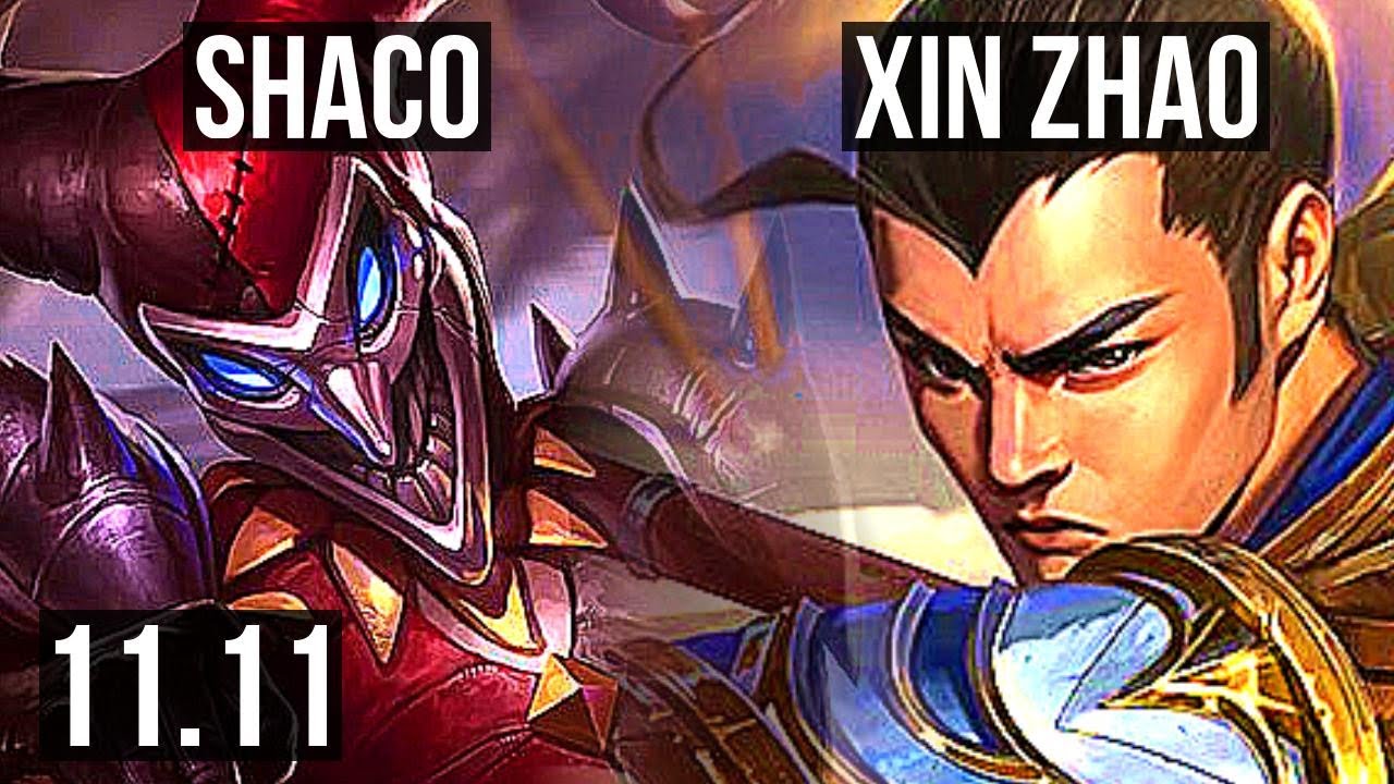 SHACO vs XIN ZHAO (JUNGLE) | Rank 2 Shaco, 12/1/7, 700+ games, Legendary | KR Grandmaster | v11.11