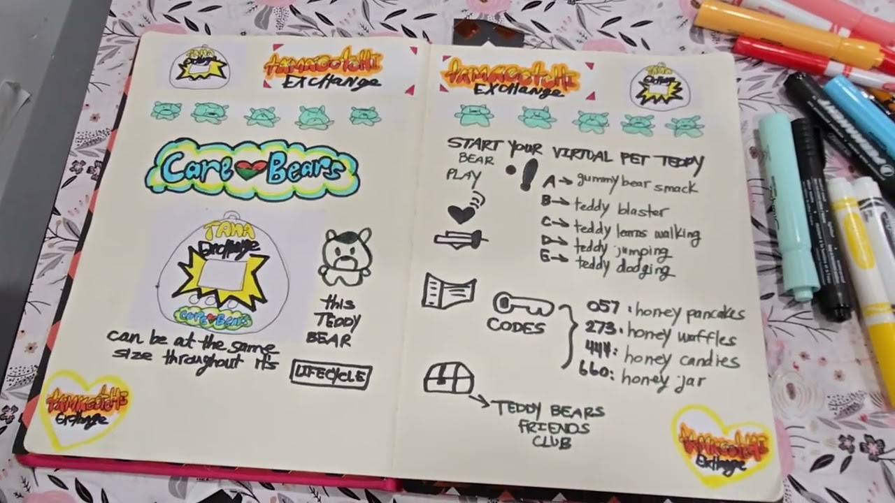 Tamagotchi Exchange Original Care Bears log book entry
