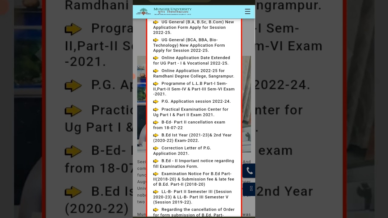 Munger University pg part-1 admission 2022 session 2021 to 2023,female candidates zero fee 