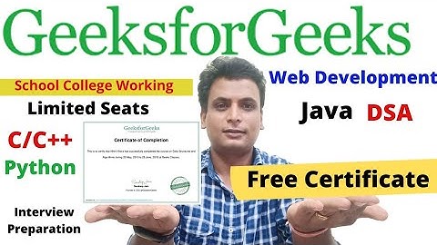 GeeksforGeeks Free Course Certificate Web Development Java C++ C Pythons Interview Preparation Gfg