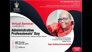 Administrative Professionals Day Seminar on Building Personal Wealth