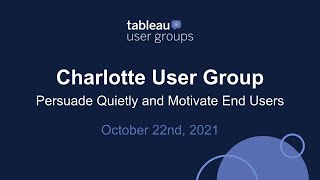 Charlotte Tableau User Group - October 22nd, 2021 screenshot 2