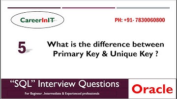 Difference Between Primary & Unique Key || Oracle SQL Interview Questions 5