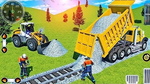 ￼ Railway Construction Simulator 3D || New HD JCB & Truck Driving Simulator Game-play #dumptruck #1