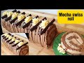 Mocha swiss roll |with condensed milk buttercream icing | mocha roll| mocha chiffon| Bake N Roll