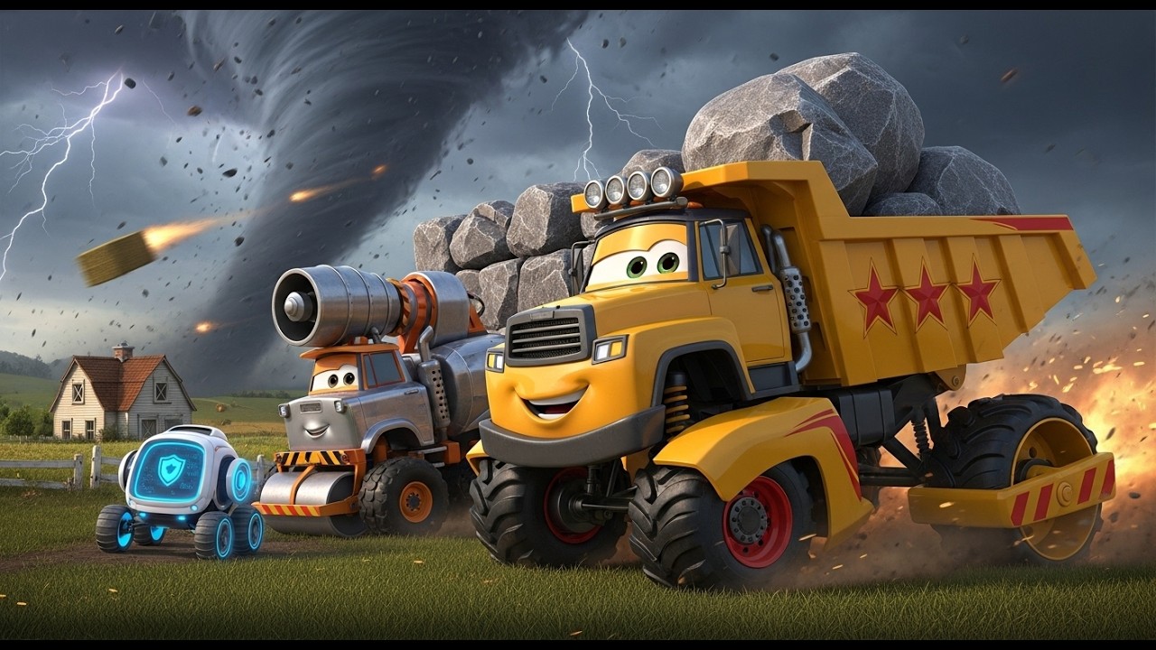 Dash & Monster Truck Rescue Squad | Super Tornado Shield! 🌪️ | Kids Cartoons & Physics Adventure