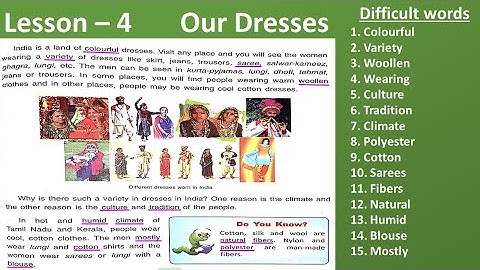 Lesson 4 (Our Dresses) Class 3rd DAV School | We and Our World 🌍 KLWP