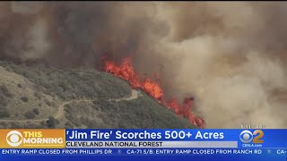 Crews Battle Jim Fire In Cleveland National Forest Near Orange County
