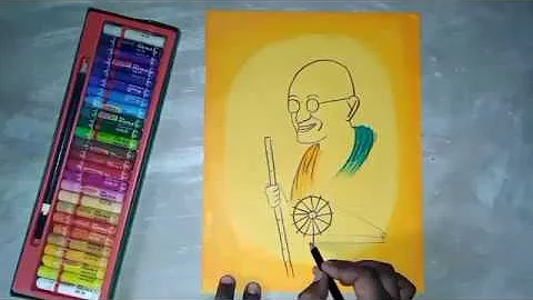 How To Draw Mahatma Gandhi with BOY word, Easy Drawing for Beginners