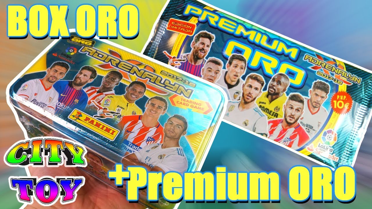 Box oro y Sobre Premium oro de Cartas Futbol AdrenalynXL 