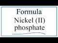 Nickel Compounds and Phosphate Ions