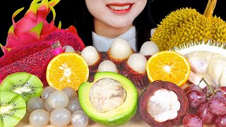 ASMR EXOTIC FRUITS 🤤 DURIAN, RAMBUTAN, MANGOSTEEN, LONGAN, KIWI, DRAGON FRUIT, AVOCADO, TANGERINE