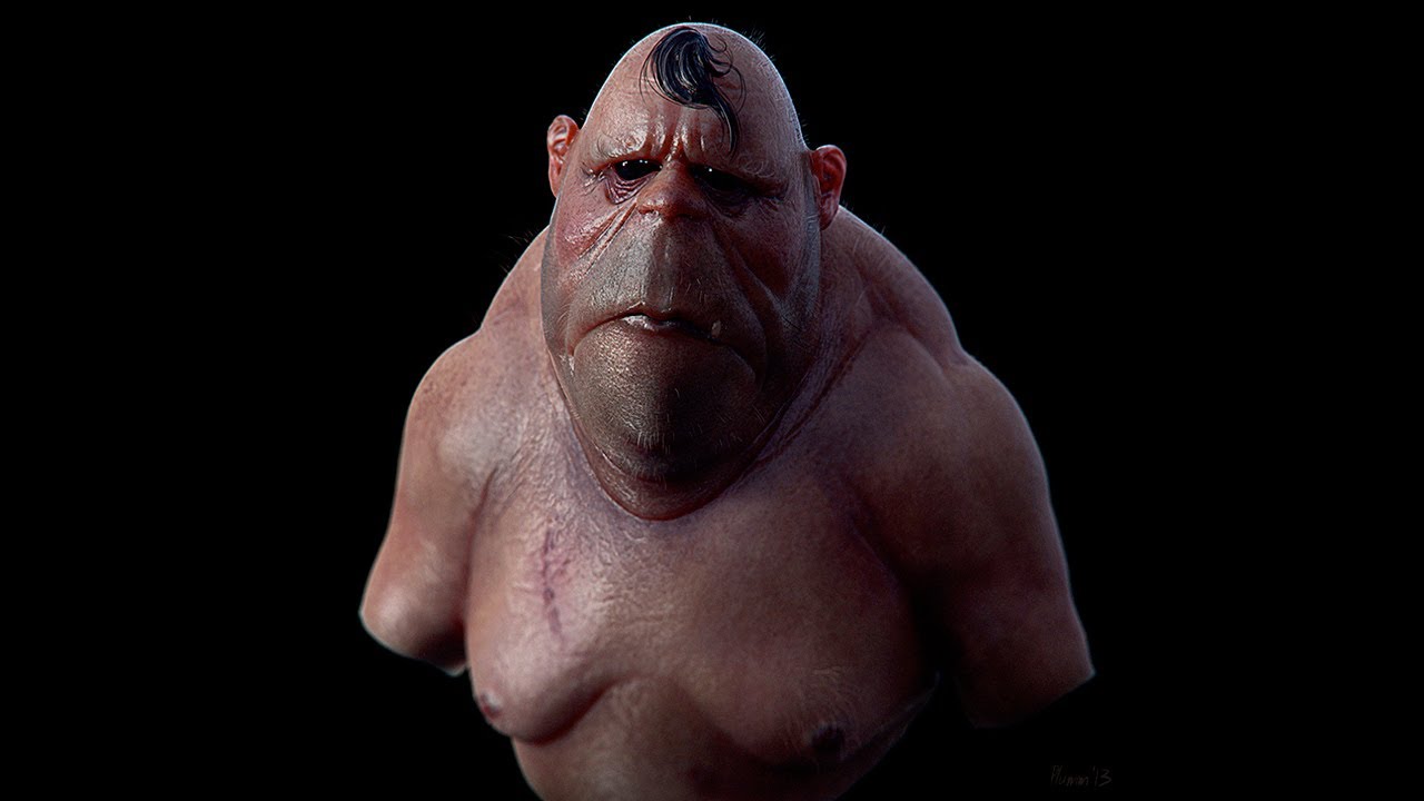 Fat Man Sculpting And Rendering Entire Process Youtube