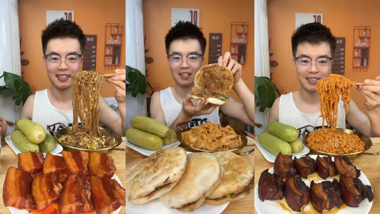 Eat Braised Pork Belly, Grilled Pork Floss, Sesame Noodles, Turkey Noodles, Tiger Belly, Zucchini