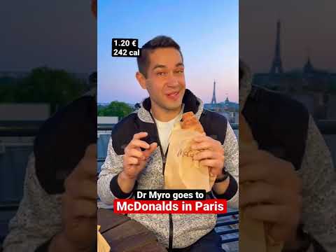 Doctor goes to McDonalds in Paris, France.