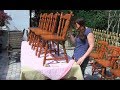 How to upcycle pine chairs