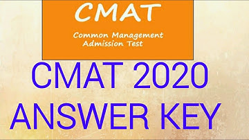 CMAT 2020 Answer Key