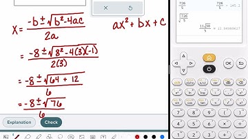 ALEKS: Applying the quadratic formula: Decimal answers