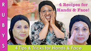 My Tips & Tricks for Beautiful Hands and Face Scrubs and Packs Recipe in Urdu Hindi - RKK