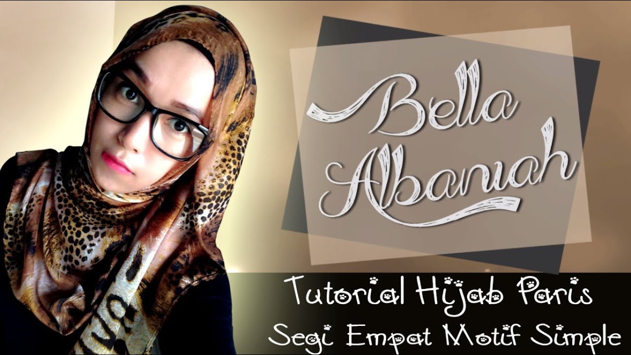 Tutorial Hijab Paris Segi Empat Motif Simple 2018 YouTube