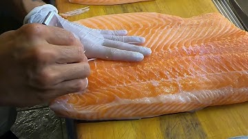 Kỹ năng cắt cá hồi Cách cắt cá hồi cho món Sashimi