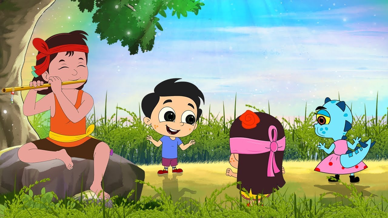 Aaj Dhaner Khete      Rabindra Sangeet  Bangla Cartoon  Moople TV Bangla