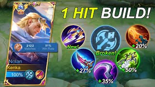 NOLAN BEST 1 SHOT BUILD AND EMBLEM FOR AUTO WIN IN RANKED GAME! ( Insane damage! 😱🔥)