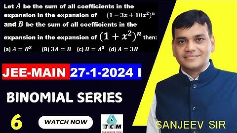 #Let A be the sum of all coefficients in the expansion of 〖(1-3x+10x^2)〗^n and B be the sum of