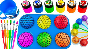 Satisfying Video l DIY How To Make Rainbow Crazy Lollipop Sprunks & ASMR Sand Painting as Slimes