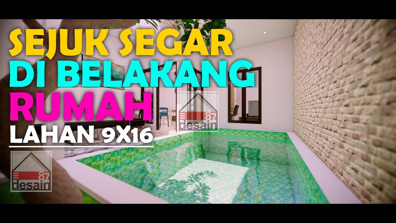 Desain Rumah Dengan 4 Ruang Tidur dan Kolam Kecil Di Lahan 