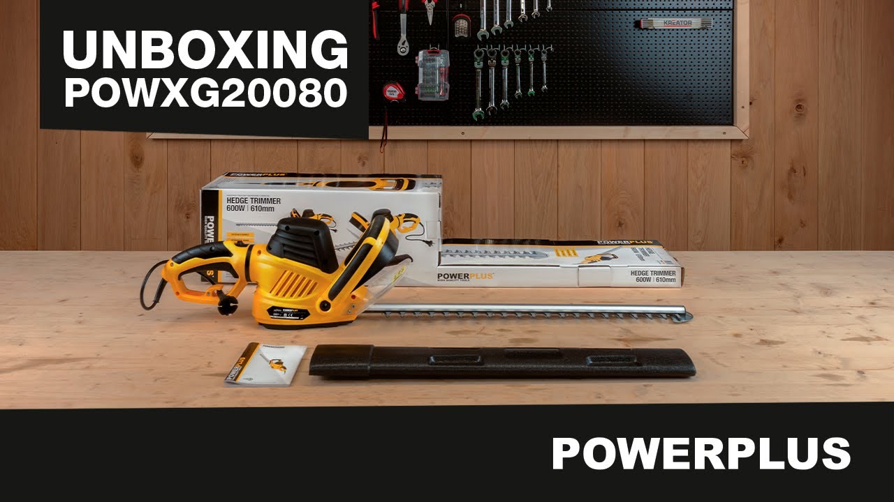 PowerPlus Cortasetos Eléctrico POWXG20080, 600 W De Potencia, Cuchilla De 610 Mm, Ideal Para Podar Setos Y Arbustos En Jardín